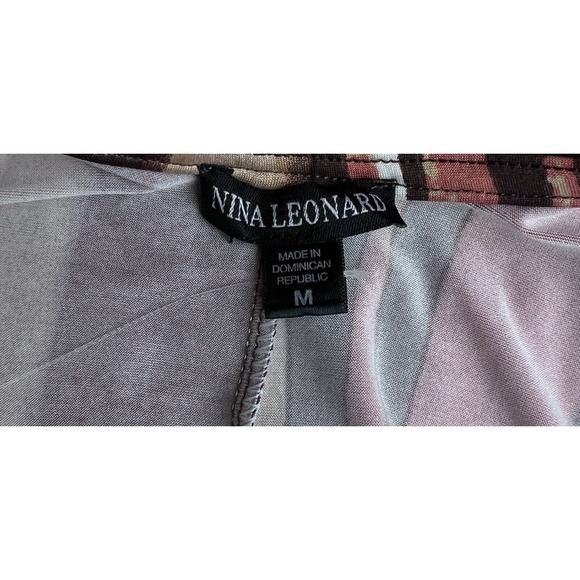 Women's Nina Leonard Bar-Back Print Maxi Dress Size M NWOT - Picture 8 of 10